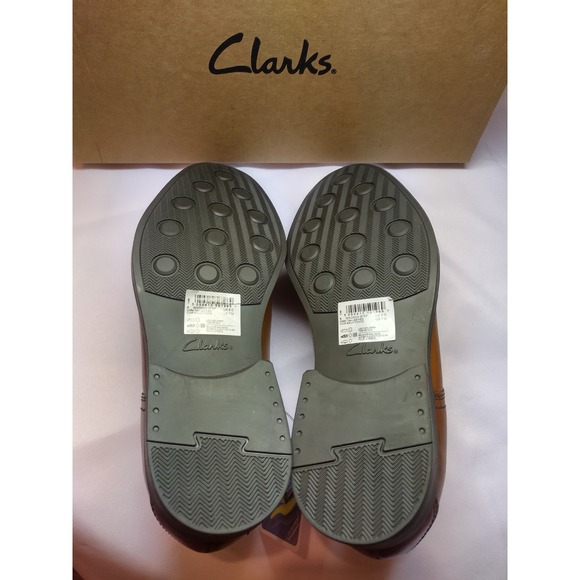 Clarks Whiddon Step Mens Dark Tan Leather Slip On Loafers Dress Shoes Size 7M - Picture 7 of 7